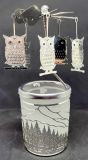 PORTA VELA CARRUSEL CRISTAL/METAL  BUHO