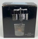 PORTA VELA CARRUSEL CRISTAL/METAL  BUHO