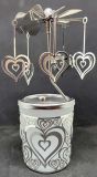 PORTA VELA CARRUSEL CRISTAL/METAL  CORAZON