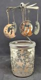 PORTA VELA CARRUSEL CRISTAL/METAL  GATO LUNA